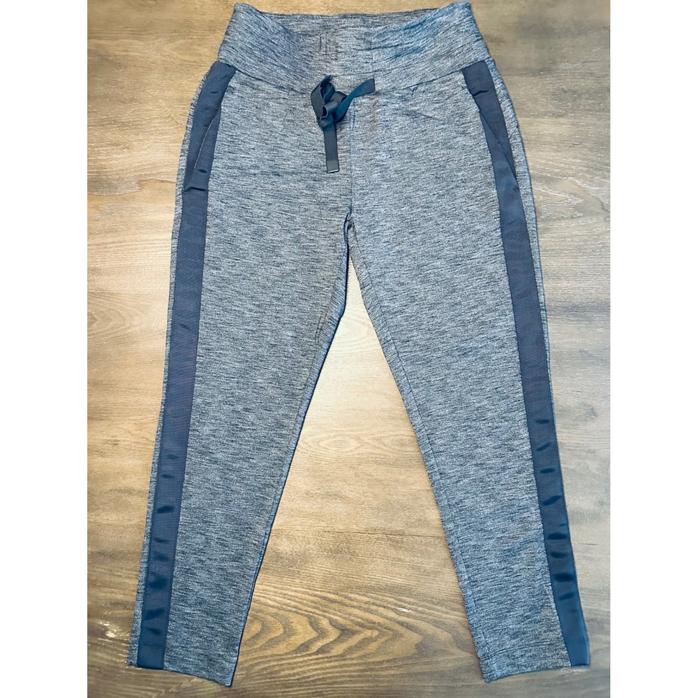 Athleta Metro Downtown Ankle Pants Heathered Gray Mesh‎ Stripe XXS